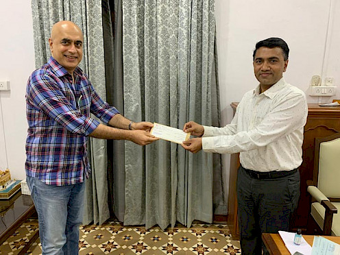 Deltin Group President Anil Malani with Goa CM Pramod Sawant